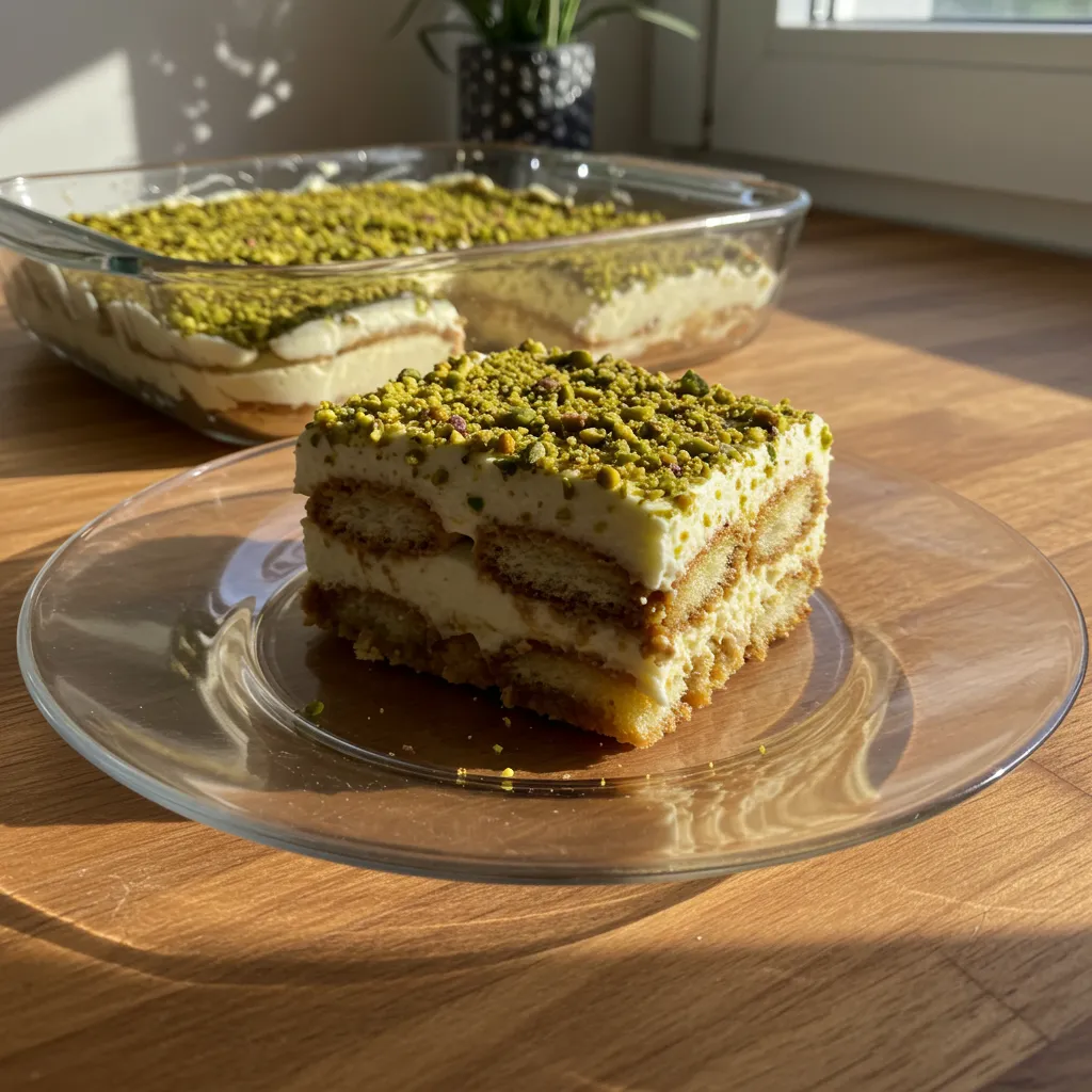 Delicious Pistachio Tiramisu: Tonight's Elegant Italian Dessert Masterpiece - tertiary view